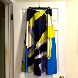 LK BENNETT “Amina” graphic print A-Line midi skirt SZ 6
